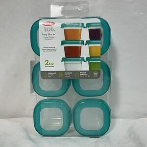 OXO tot Glass Baby Blocks Freezer Storage Containers with Tray qty 6 each 2 oz